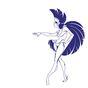 silhouette design of dancing samba queen