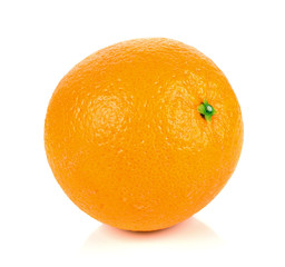 Ripe fresh orange on a white background.