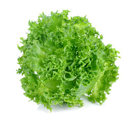 Obraz premium Green lettuce isolated on the white background.