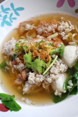 Noodles in soup of asia style