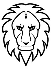 Fototapeta premium Lion head line art vector image