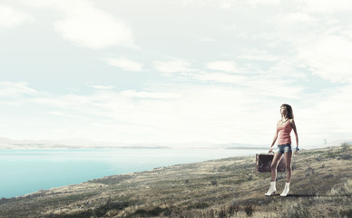 Hitch hiking traveling