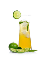 Lemonade  isolated on wooden background.