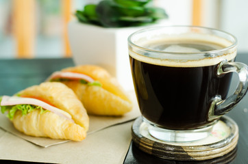 Breakfast with coffee