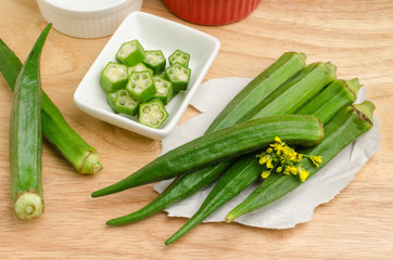 Fresh okra,organic vegetable