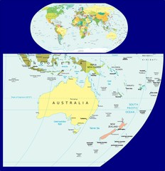 World Oceania political divisions