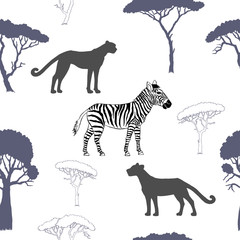 Seamless pattern with savanna animals-02