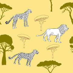 Seamless pattern with savanna animals-03