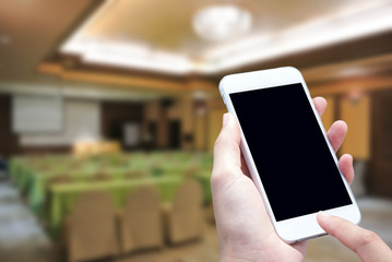 Woman hand with smartphone