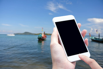 Woman hand with smartphone