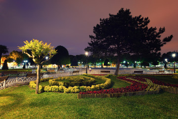 Obraz premium Night city park