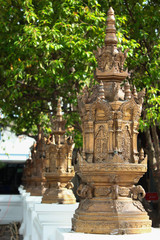 Fototapeta na wymiar pagoda on temple wall at Big temple in Chiangmai,Thailand