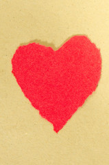  red heart on paperbackground