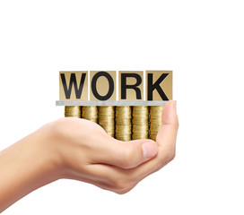 Concept of money growing from coins