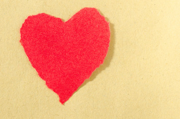  red heart on paperbackground