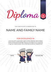 Diploma template and background design.