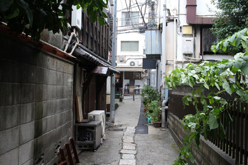 Back alley of Yotsuya (Tokyo) - obrazy, fototapety, plakaty