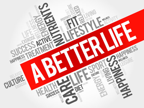 A Better Life Word Cloud, Health Concept