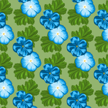 Seamless pattern with geraniums