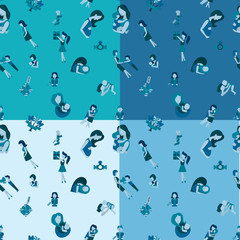 Mothers Day Seamless Pattern