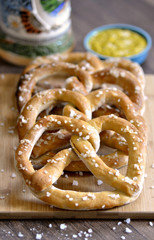 Traditional Berlin Bar Snack Pretzels and Beer Stein