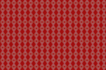 White rhombuses made of small lines on red background, repeated texture
