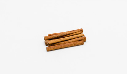 Cinnamon sticks isolated on white background..