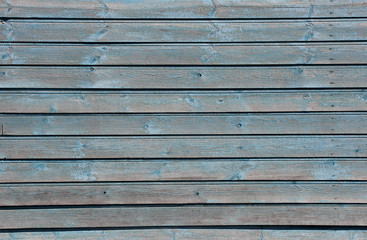 house wall with shabby light blue planks, texture