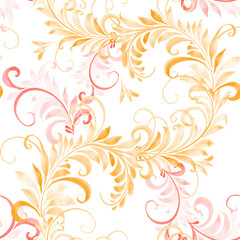 Fototapeta na wymiar hand drawn watercolor floral seamless pattern. vector illustration