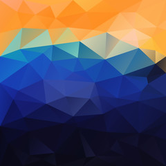 Fototapeta premium vector polygonal background - triangular design in sea colors - blue, yellow, orange