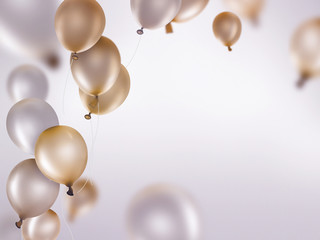silver and gold balloons