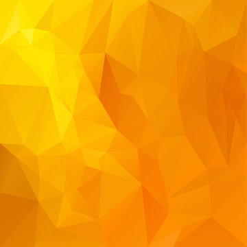 vector polygonal background - triangular design in honey colors - orange, yellow