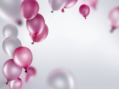 silver and pink balloons