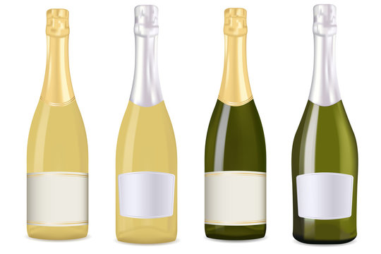 Champagne. Set of different bottles