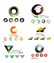 Universal abstract geometric shapes - business emblems