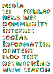 Social media in the internet - words, tags