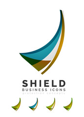 Set of protection shield logo concepts