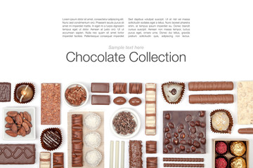 chocolate on white background 