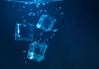 ice cubes underwater