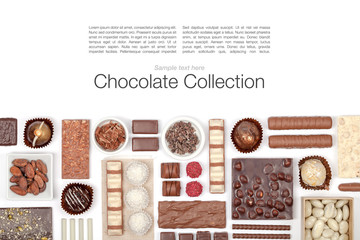 chocolate on white background 