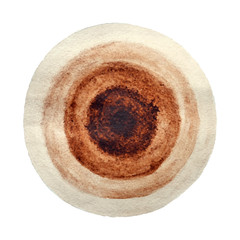 Brown watercolor hand drawn circle background