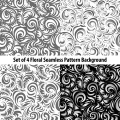 Set of abstract blue seamless patterns, vector background