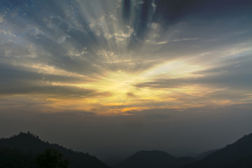 Beautiful natural scenery at sunset