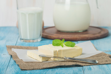 Butter on sheet of paper