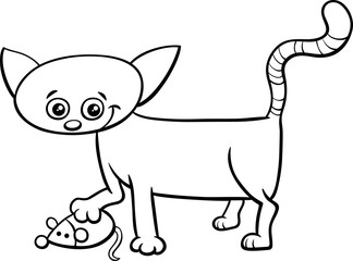 kitten toy mouse coloring page