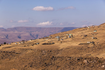 Mountains Tribal Habitat Homes scattered over the landscape