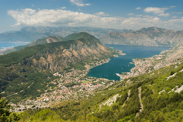 Fototapeta na wymiar Panoramic view on Kotor, Montenegro