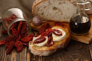 Bruschetta with mozzarella