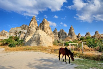Historical Cave Houses in Goreme Open Air Museum, Cappadocia Turkey