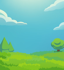 Obraz premium green hill vertical